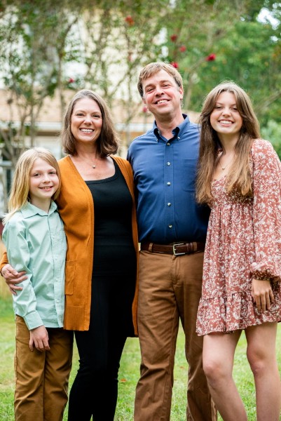 Daniel Shetley with his wife Courtney and their two children